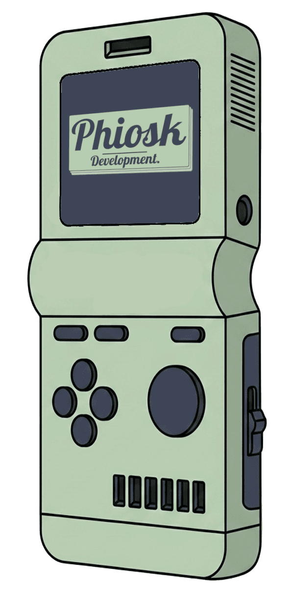 Phiosk Development — retro handheld branding